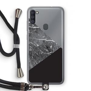 CaseCompany Combinatie marmer: Samsung Galaxy A11 Transparant Hoesje met koord