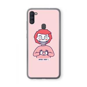 CaseCompany Hartje: Samsung Galaxy A11 Transparant Hoesje