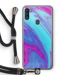CaseCompany Zweverige regenboog: Samsung Galaxy A11 Transparant Hoesje met koord