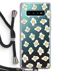 CaseCompany Spiegeleitjes: Samsung Galaxy S10 Plus Transparant Hoesje met koord