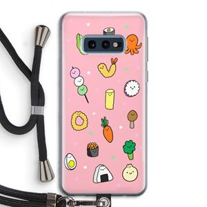CaseCompany Happy bento friends: Samsung Galaxy S10e Transparant Hoesje met koord