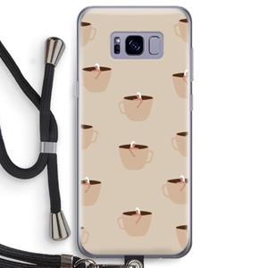 CaseCompany Morning coffee: Samsung Galaxy S8 Transparant Hoesje met koord
