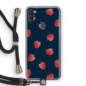 CaseCompany Framboosjes: Samsung Galaxy A11 Transparant Hoesje met koord