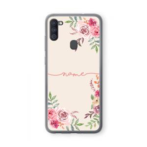 CaseCompany Rozen: Samsung Galaxy A11 Transparant Hoesje