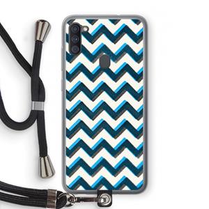 CaseCompany Onderbroken lijn: Samsung Galaxy A11 Transparant Hoesje met koord