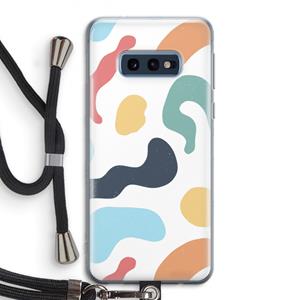 CaseCompany Memphis Shapes Blue: Samsung Galaxy S10e Transparant Hoesje met koord