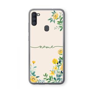 CaseCompany Gele bloemen: Samsung Galaxy A11 Transparant Hoesje