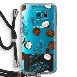 CaseCompany Kokosnoot roze: Samsung Galaxy S6 Transparant Hoesje met koord