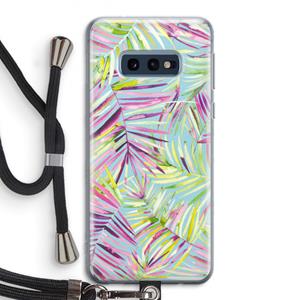 CaseCompany Tropical Palms Blue: Samsung Galaxy S10e Transparant Hoesje met koord