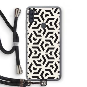 CaseCompany Crazy pattern: Samsung Galaxy A11 Transparant Hoesje met koord
