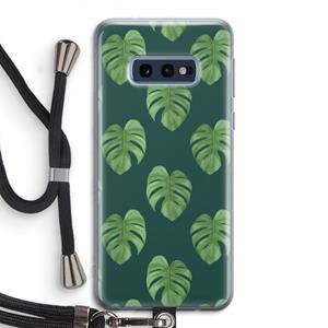 CaseCompany Monstera leaves: Samsung Galaxy S10e Transparant Hoesje met koord