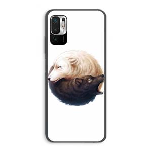 CaseCompany Yin Yang Wolves: Xiaomi Redmi Note 10 5G Transparant Hoesje