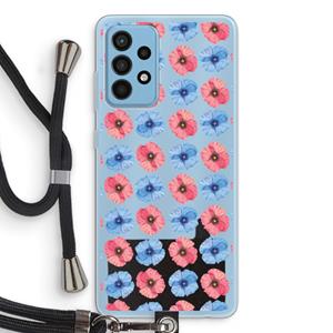 CaseCompany Klaproosjes: Samsung Galaxy A52 Transparant Hoesje met koord