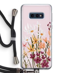 CaseCompany Painted wildflowers: Samsung Galaxy S10e Transparant Hoesje met koord