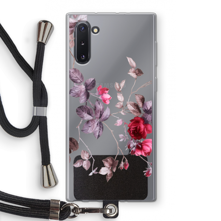 CaseCompany Mooie bloemen: Samsung Galaxy Note 10 Transparant Hoesje met koord