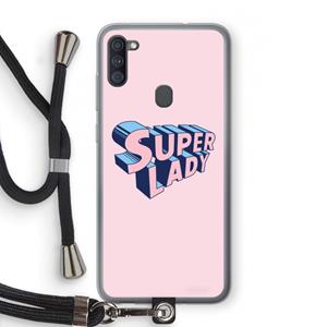 CaseCompany Superlady: Samsung Galaxy A11 Transparant Hoesje met koord