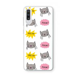 CaseCompany Meow: Samsung Galaxy A70 Transparant Hoesje