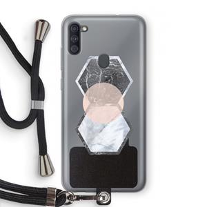 CaseCompany Creatieve toets: Samsung Galaxy A11 Transparant Hoesje met koord