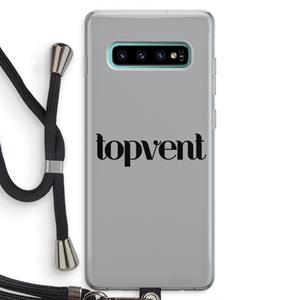 CaseCompany Topvent Grijs Zwart: Samsung Galaxy S10 Plus Transparant Hoesje met koord