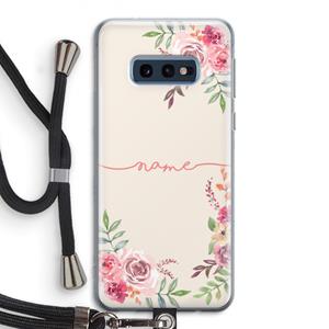 CaseCompany Rozen: Samsung Galaxy S10e Transparant Hoesje met koord