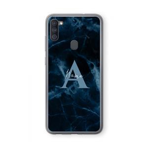 CaseCompany Midnight Marble: Samsung Galaxy A11 Transparant Hoesje