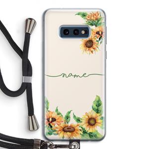 CaseCompany Zonnebloemen: Samsung Galaxy S10e Transparant Hoesje met koord
