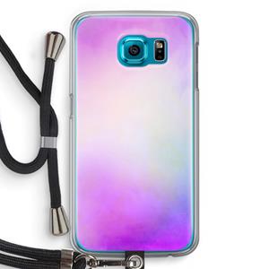 CaseCompany Clouds pastel: Samsung Galaxy S6 Transparant Hoesje met koord