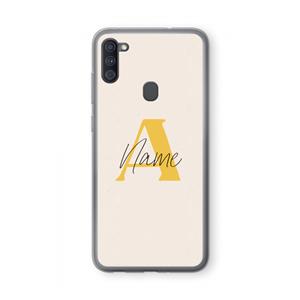 CaseCompany Amber Script: Samsung Galaxy A11 Transparant Hoesje