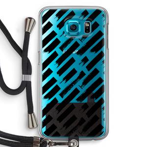 CaseCompany Zwarte vegen: Samsung Galaxy S6 Transparant Hoesje met koord