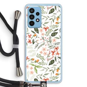 CaseCompany Sweet little flowers: Samsung Galaxy A52 Transparant Hoesje met koord