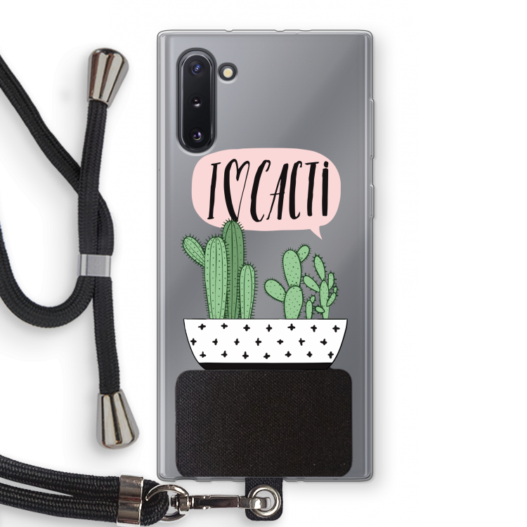 CaseCompany I love cacti: Samsung Galaxy Note 10 Transparant Hoesje met koord