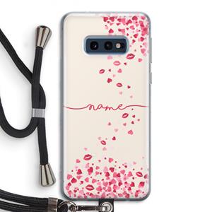 CaseCompany Hartjes en kusjes: Samsung Galaxy S10e Transparant Hoesje met koord