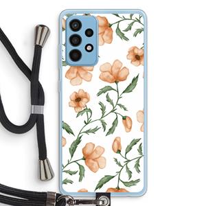 CaseCompany Peachy flowers: Samsung Galaxy A52 Transparant Hoesje met koord
