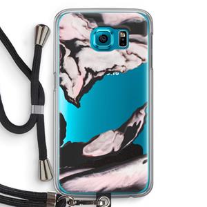 CaseCompany Roze stroom: Samsung Galaxy S6 Transparant Hoesje met koord