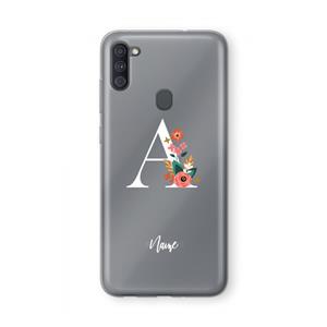 CaseCompany Pink Bouquet: Samsung Galaxy A11 Transparant Hoesje