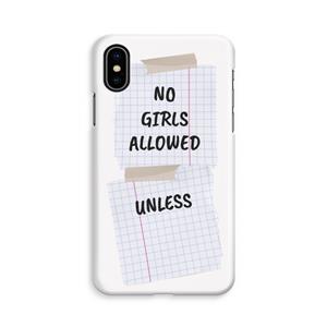 CaseCompany No Girls Allowed Unless: iPhone X Volledig Geprint Hoesje