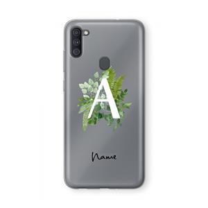 CaseCompany Green Brush: Samsung Galaxy A11 Transparant Hoesje