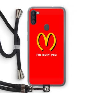 CaseCompany I'm lovin' you: Samsung Galaxy A11 Transparant Hoesje met koord