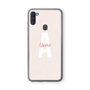 CaseCompany Strawberry Milkshake: Samsung Galaxy A11 Transparant Hoesje
