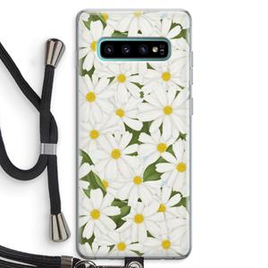 CaseCompany Summer Daisies: Samsung Galaxy S10 Plus Transparant Hoesje met koord