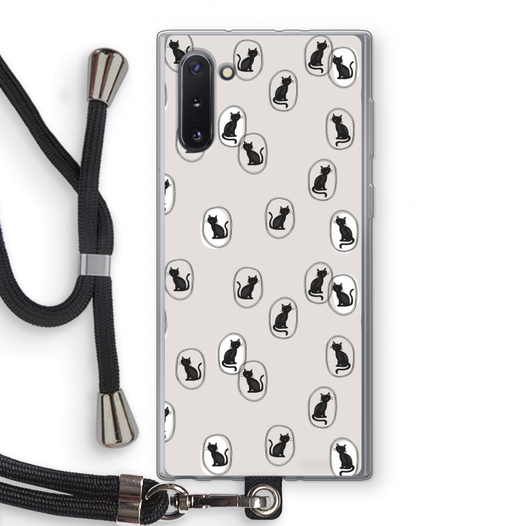 CaseCompany Miauw: Samsung Galaxy Note 10 Transparant Hoesje met koord