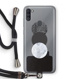 CaseCompany Marmeren cirkels: Samsung Galaxy A11 Transparant Hoesje met koord
