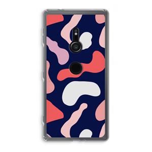 CaseCompany Memphis Shapes Pink: Sony Xperia XZ2 Transparant Hoesje