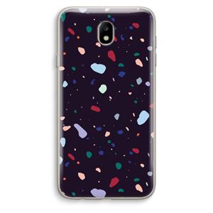 CaseCompany Dark Rounded Terrazzo: Samsung Galaxy J7 (2017) Transparant Hoesje