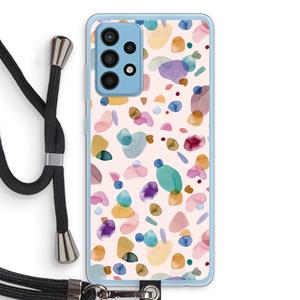 CaseCompany Terrazzo Memphis Pink: Samsung Galaxy A52 Transparant Hoesje met koord