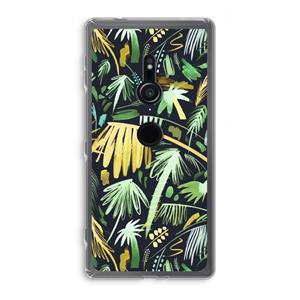 CaseCompany Tropical Palms Dark: Sony Xperia XZ2 Transparant Hoesje