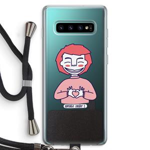 CaseCompany Hartje: Samsung Galaxy S10 Plus Transparant Hoesje met koord