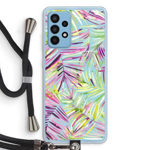 CaseCompany Tropical Palms Blue: Samsung Galaxy A52 Transparant Hoesje met koord