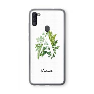 CaseCompany Green Brush: Samsung Galaxy A11 Transparant Hoesje