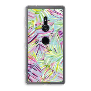 CaseCompany Tropical Palms Blue: Sony Xperia XZ2 Transparant Hoesje